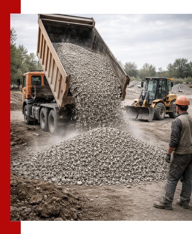 Доставка щебня в Барнауле крупными и мелкими фракциями