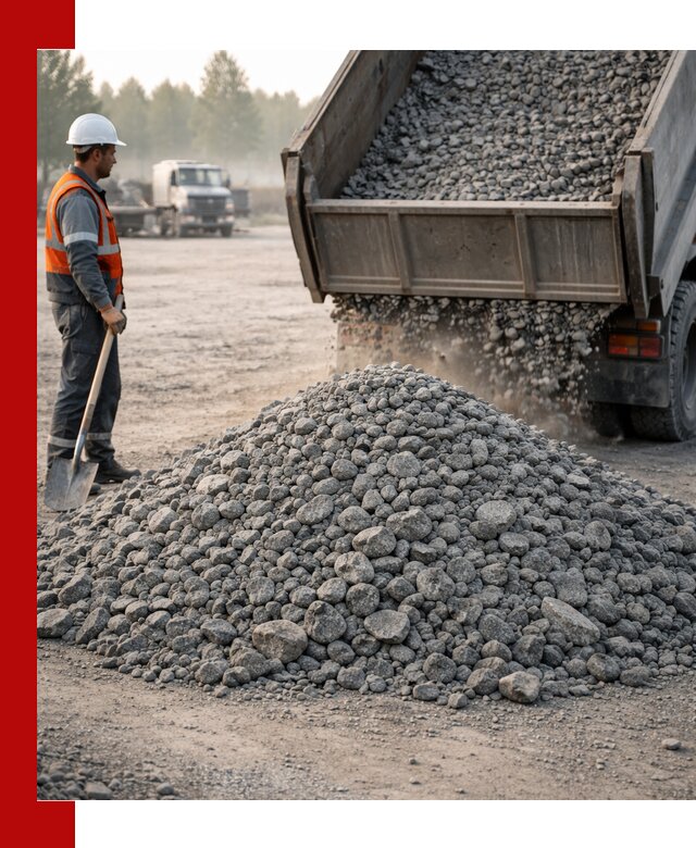 Гранитный щебень фракции 100–201 для строительства в Барнауле