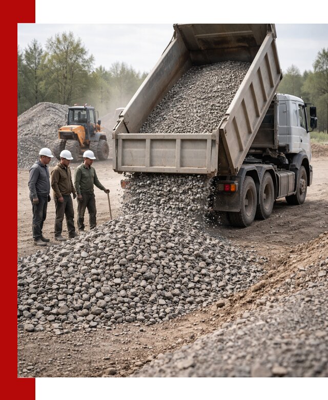 Доставка гравийного щебня фракции 70-120 в Барнауле