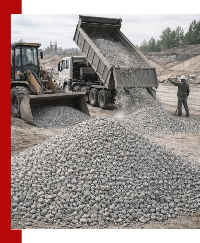 Доставка известнякового щебня фр. 5–20 в Барнауле