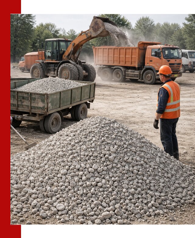 Доставка известнякового щебня фракция 20–40 в Барнауле