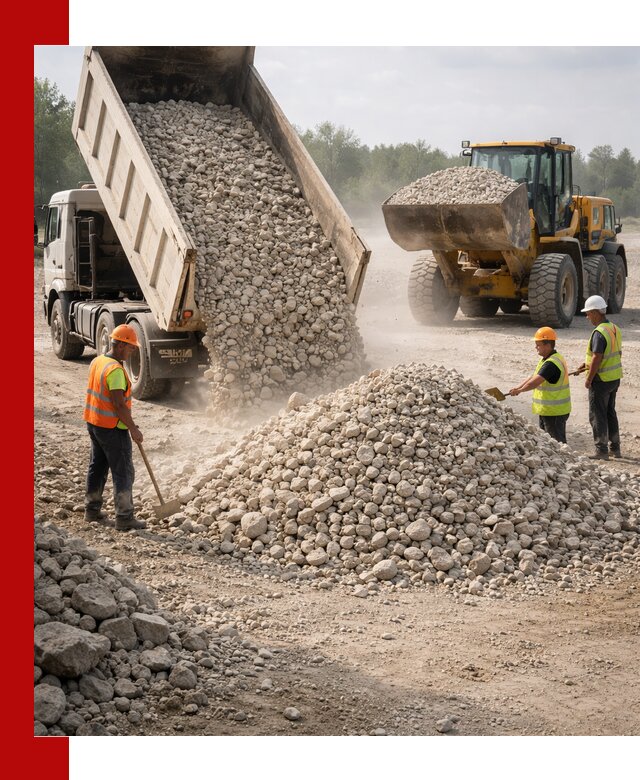 Доставка известнякового щебня фр. 40-70 в Барнауле