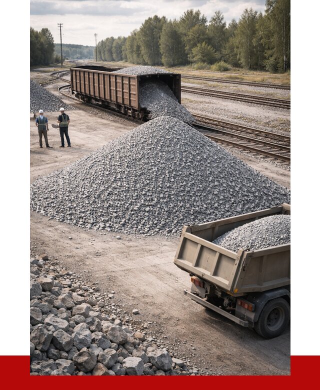 Железнодорожный щебень 20-60 в Барнауле от 1720 р. | ПРОНЕРУДБрн