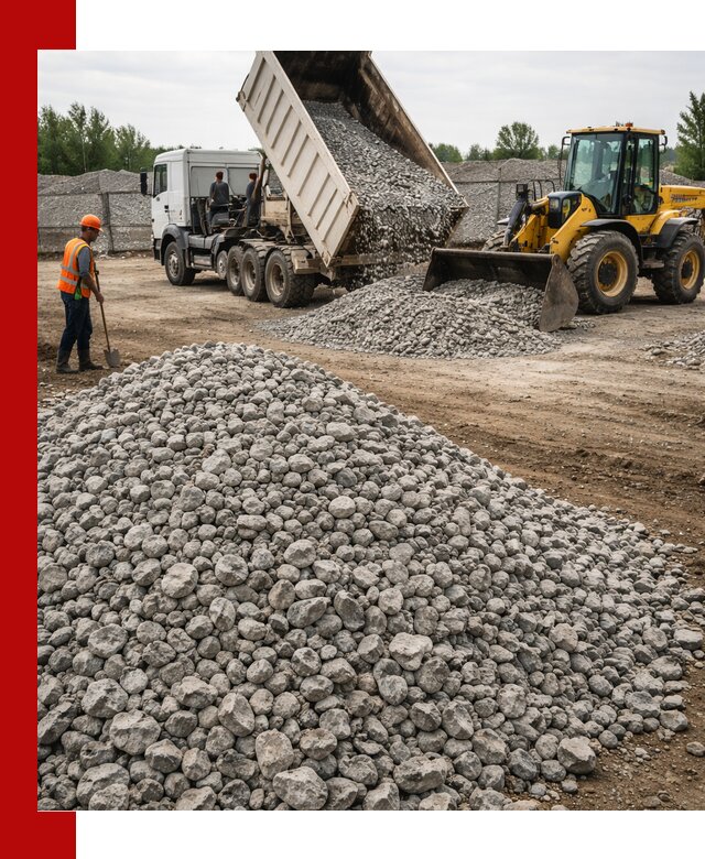 Доставка бетонного щебня фракции 40-70 в Барнауле