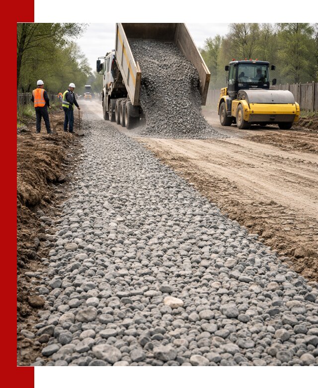 Доставка щебня для отсыпки дорог в Барнауле высокого качества