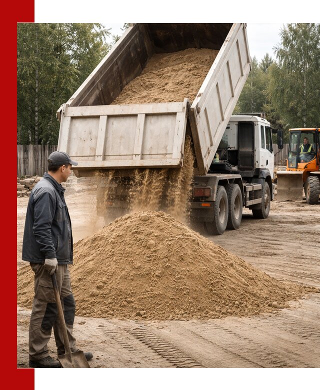 Доставка и продажа песка с разгрузкой в Барнауле