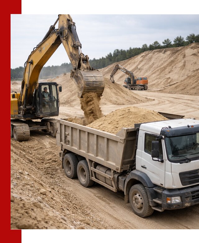 Доставка карьерного песка с самосвалами и разгрузкой в Барнауле