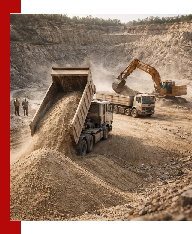 Карьерный песок навалом с доставкой в Барнауле