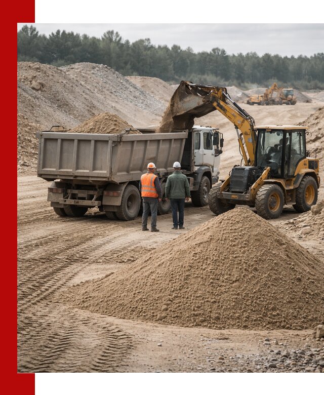 Карьерный среднезернистый песок с доставкой в Барнауле