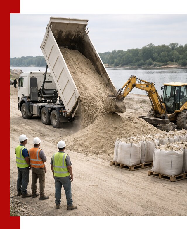 Доставка речного песка в Барнауле самосвалами и погрузкой