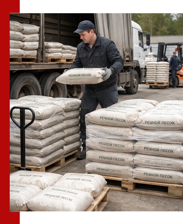 Речной песок в мешках с доставкой в Барнауле