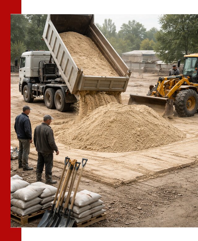 Доставка мытого песка в Барнауле с самосвалами по выгодной цене