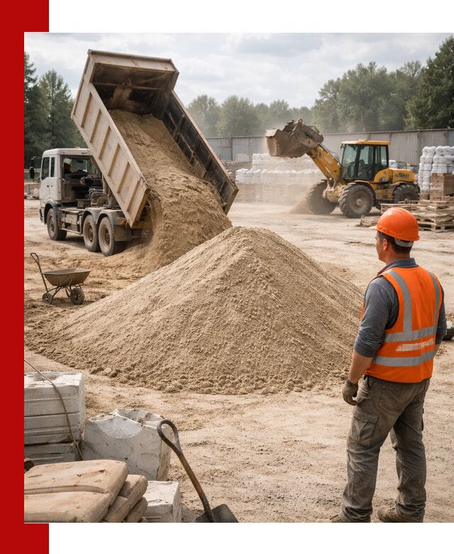 Доставка строительного песка с самосвалом в Барнауле