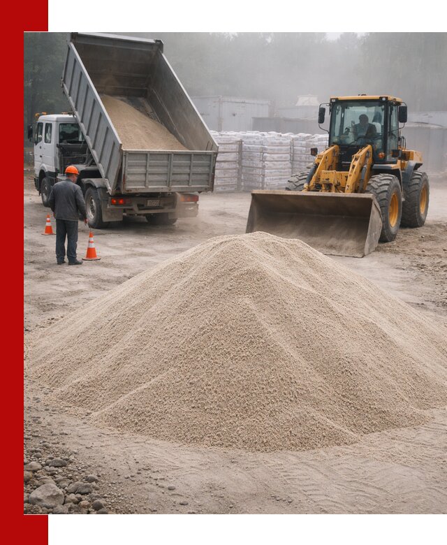 Кварцевый песок фракция 0–8 для стройработ в Барнауле