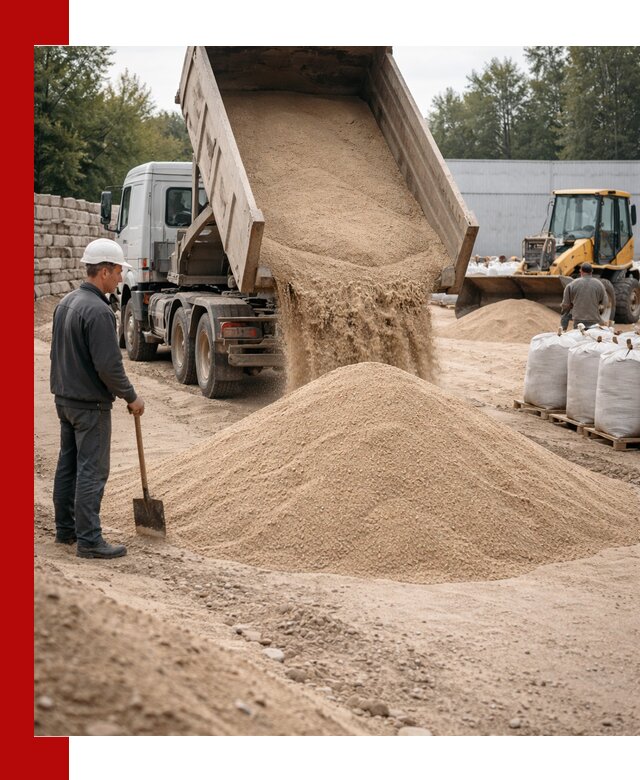 Кварцевый песок фракция 0–3 мм с доставкой в Барнауле