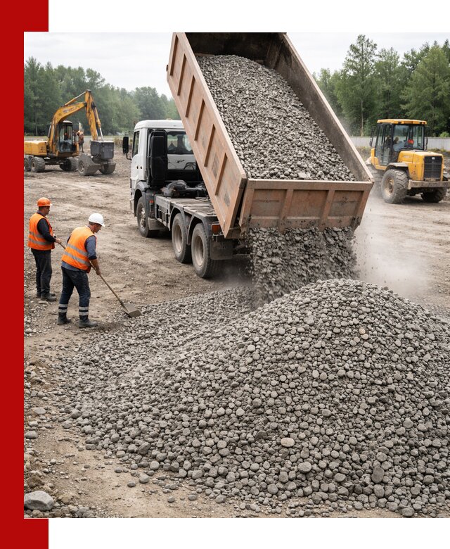 Доставка гравия фракции 40-70 в Барнауле оптом и в розницу