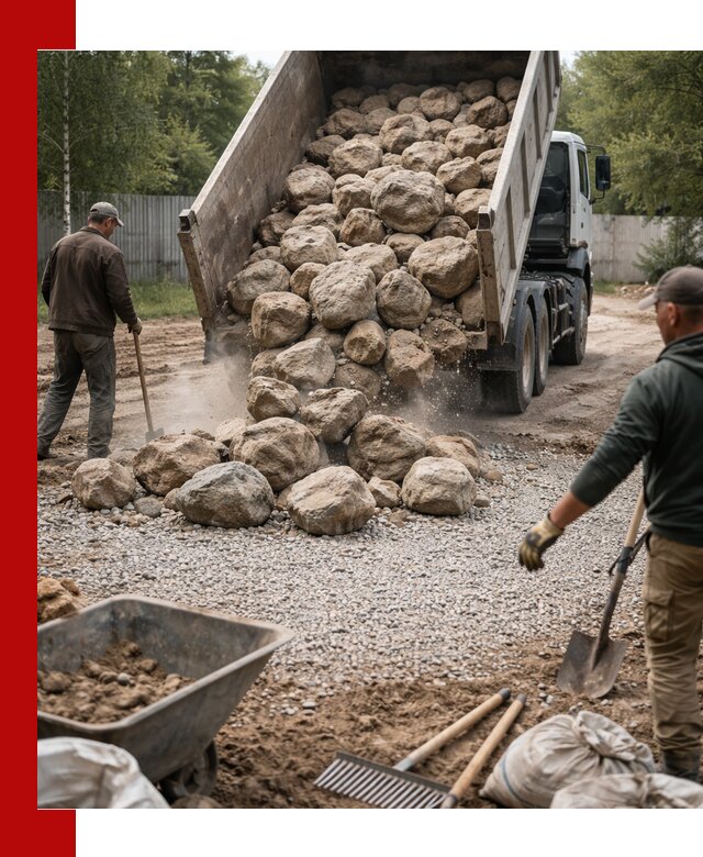 Доставка и укладка булыжника в Барнауле