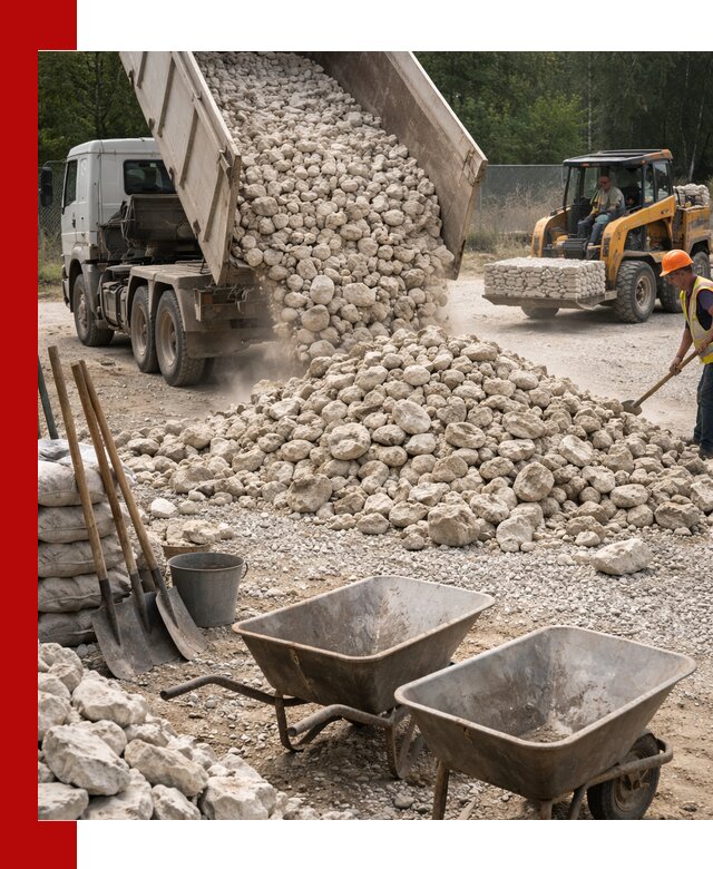 Доставка и продажа бутового известнякового камня в Барнауле