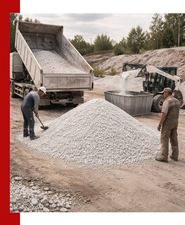 Доставка и продажа белой мраморной крошки в Барнауле