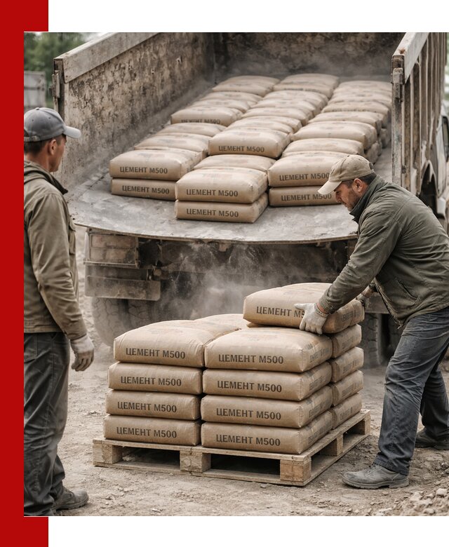 Цемент М500 с доставкой самосвалом в Барнауле