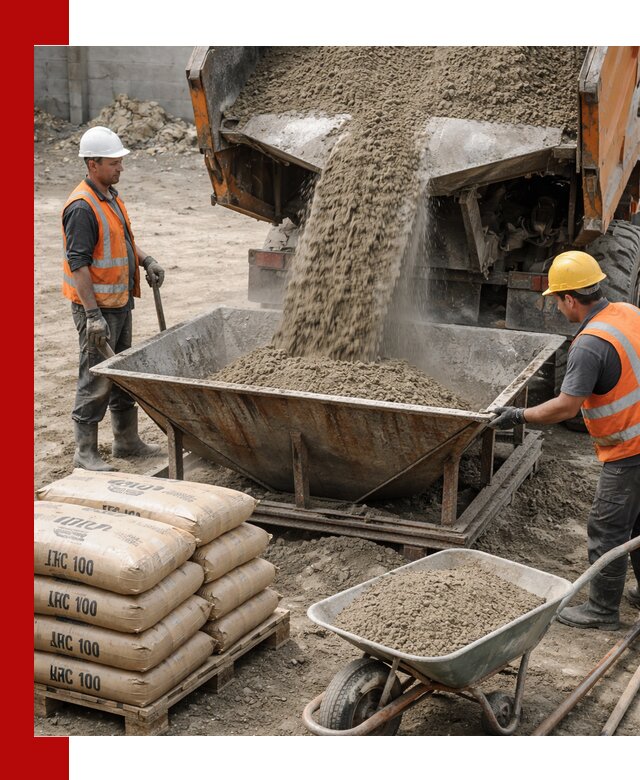 Доставка цементно-песчаной смеси М100 в Барнауле