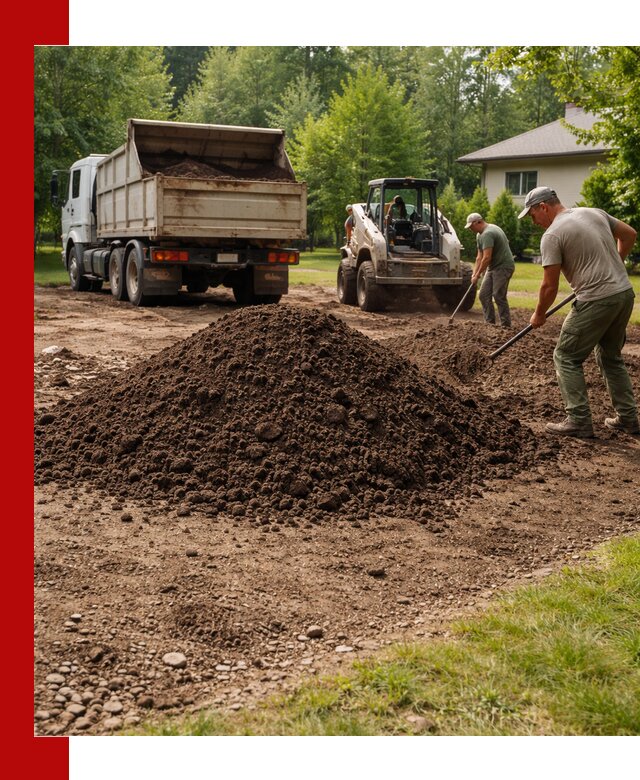 Доставка и укладка грунта для газона в Барнауле