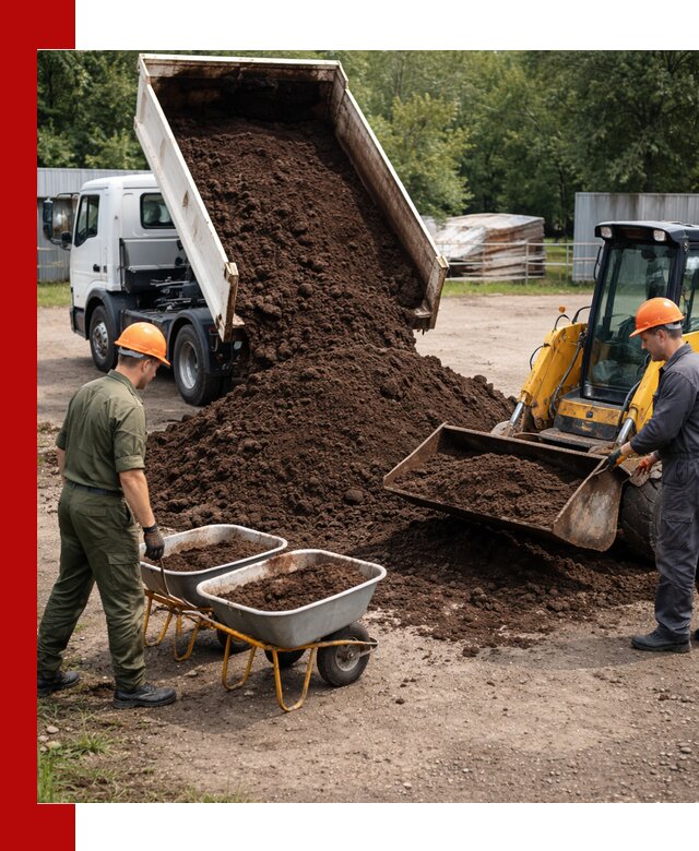 Доставка торфо-земляной смеси в Барнауле для огорода и ландшафта