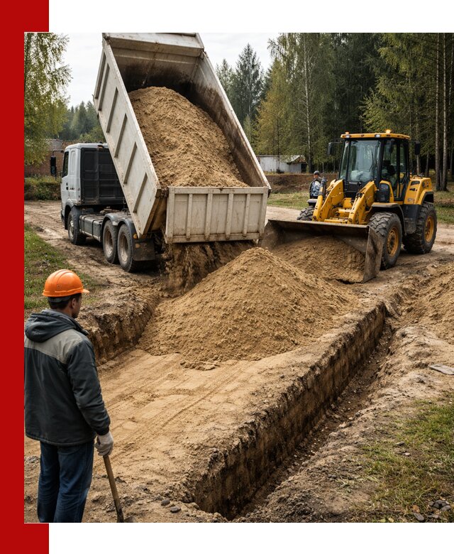 Доставка песчаного грунта в Барнауле для строительных работ
