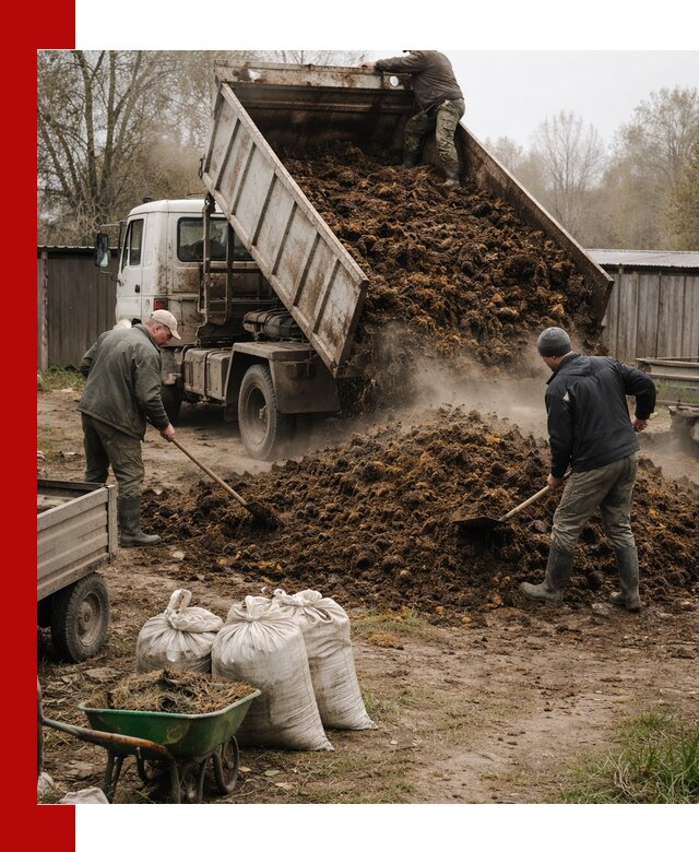Доставка коровьего навоза самосвалом в Барнауле