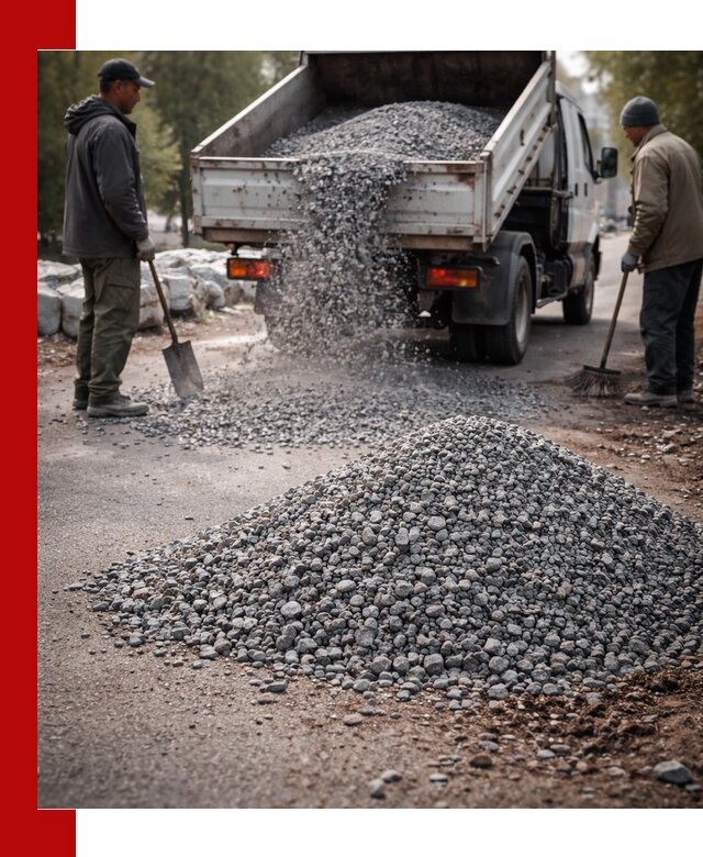 Гранитная крошка для посыпки дорог и тротуаров в Барнауле