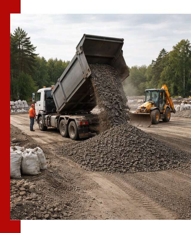 Доставка дробленого асфальта в Барнауле для дорожных работ