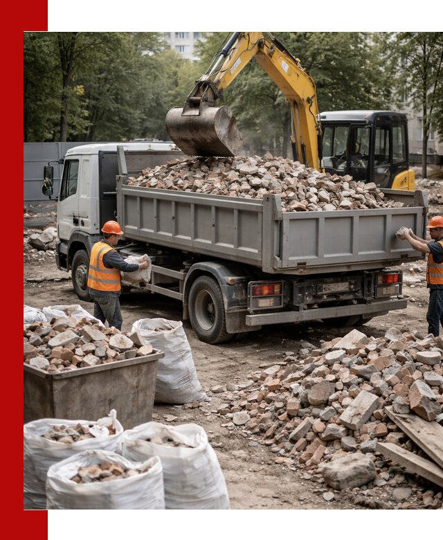 Вывоз строительного мусора в Барнауле с самосвалами и контейнерами