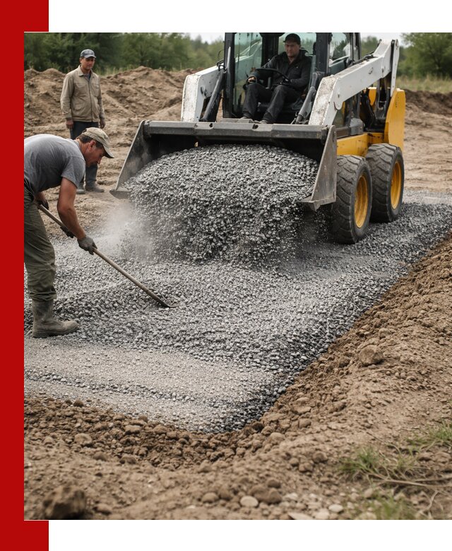 Устройство щебеночной подушки в Барнауле для дорог и фундаментов